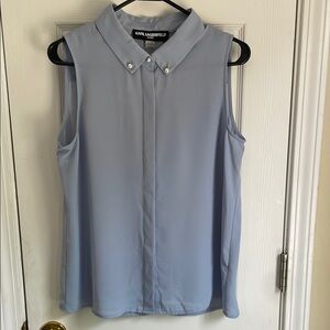 Karl Lagerfeld Light Blue Sleeveless Blouse